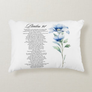 Psalm 91 Wasserfarbe Blaue Blume Bibel Schriften Dekokissen