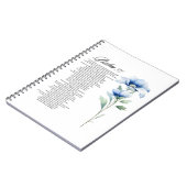 Psalm 91 Watercolor Blue Flower Bible Scriptures Notizblock (Linke Seite)