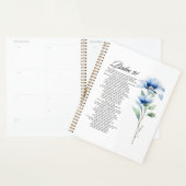 Psalm 91 Watercolor Blue Flower Bible Scriptures Planer (Anzeige)