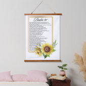 Psalm 91 Watercolor Sunflower Frame Scriptures Wandteppich Mit Holzrahmen (Schlafzimmer)