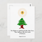 Psalm 92:12-13 Zeder des Libanon Maronite Post Car Postkarte (Vorne/Hinten)