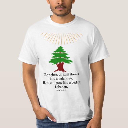 Psalm 92: 12-13 Zeder des Libanon-T - Shirt (Vorderseite)