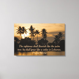 Psalm 92:12 Palmen Wasser Sonnenuntergang Bibel Gl Leinwanddruck