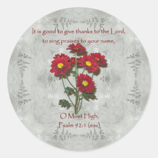 Psalm 92:1 ~ Danke an den Herrn Runder Aufkleber