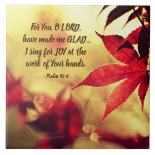 Psalm 92:4 Für dich, o Herr LORD, habe mich GLAD g Fliese