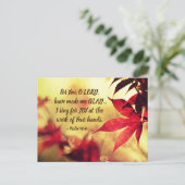 Psalm 92:4 Für dich, o Herr LORD, habe mich GLAD g Postkarte (Stehend Vorderseite)