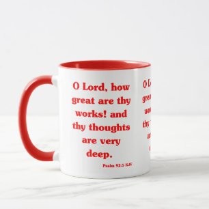 Psalm 92:5 KJV Bibelverse Zwei-Tone Tasse