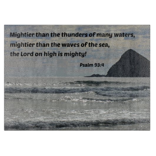 Psalm 93:4 Der Herr auf Hoch ist mächtig... Schneidebrett (Vorderseite)