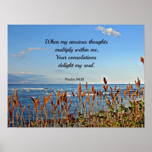 Psalm 94:19 Wenn meine ängstlichen Gedanken.. Poster (Vorne)