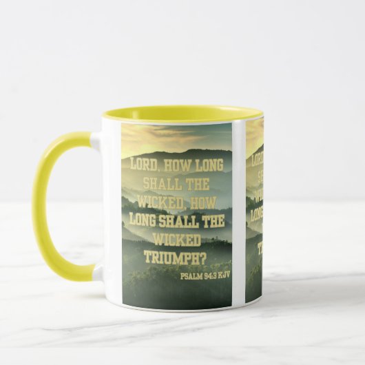 Psalm 94:3 KJV Bibelverse Pic Two-Tone Tasse (Links)