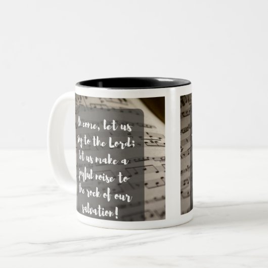 Psalm 95:1 Tasse (Vorderseite Links)