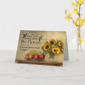 Psalm 95:2 In seine Gegenwart mit Erntedank Karte (Gelbe Blume)