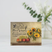 Psalm 95:2 In seine Gegenwart mit Erntedank Postkarte (Stehend Vorderseite)