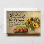 Psalm 95:2 In seine Gegenwart mit Erntedank Postkarte (Vorne/Hinten)