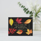 Psalm 95:2 In seine Gegenwart mit Erntedank Postkarte (Stehend Vorderseite)