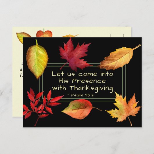 Psalm 95:2 In seine Gegenwart mit Erntedank Postkarte (Vorne/Hinten)