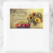 Psalm 95:2 In seine Gegenwart mit Erntedank Rechteckiger Aufkleber (Tasche)