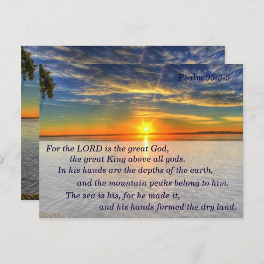 Psalm 95:3-5 Christliche Scripturspeicher-Karte Postkarte (Vorne/Hinten)