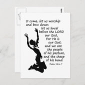 Psalm 95:6-7 Komm lass uns anbeten und beuge euch Postkarte (Vorne/Hinten)