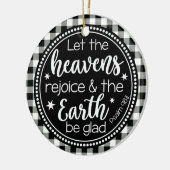 Psalm 96:11 Lass dem Himmel Freude Kariert Keramik Ornament (Links)
