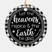 Psalm 96:11 Lass dem Himmel Freude Kariert Keramik Ornament (Hinten)