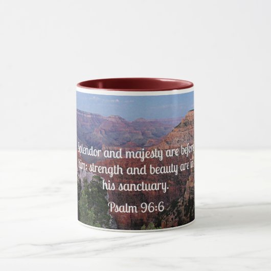 Psalm 96:6 Splendor und Majestät sind vor ihm Tasse (Zentrum)