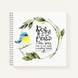 Psalm 98:1 Singt zum Herrn a New Song Bible Verse Notizblock