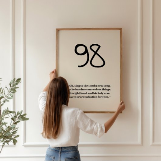 Psalm 98 Minimalistische Schrift drucken Poster