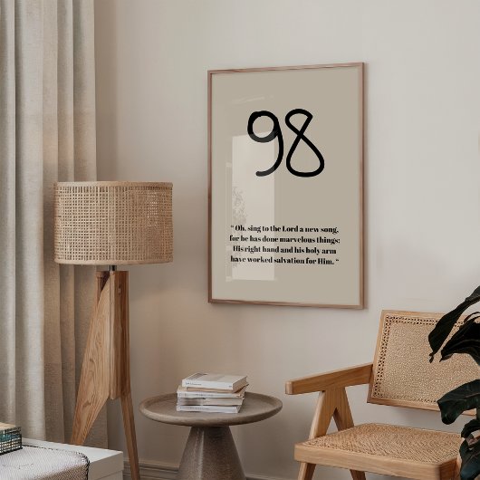 Psalm 98 Minimalistische Schrift drucken Poster