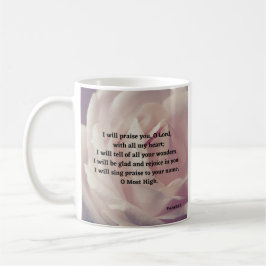 Psalm 9:1-2 Freude an der Rose Gottes Christlich Kaffeetasse