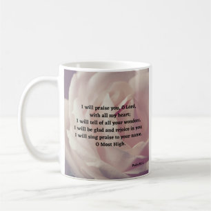 Psalm 9:1-2 Freude an der Rose Gottes Christlich Kaffeetasse