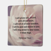 Psalm 9:1-2 Rose Bibelverse Keramikornament (Links)