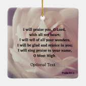 Psalm 9:1-2 Rose Bibelverse Keramikornament (Rückseite)