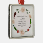 Psalm 9:1, Bibel Verse Metal Ornament Aus Metall (Rechts)