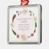 Psalm 9:1, Bibel Verse Metal Ornament Aus Metall (Links)
