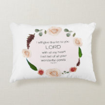 Psalm 9:1, Bibelverse, Accent PIllow