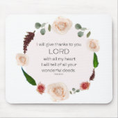 Psalm 9:1, Bibelverse Mousepad (Vorne)