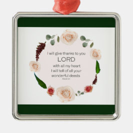 Psalm 9:1, Bibelverse Ornament Aus Metall