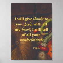 Psalm 9:1 Danke an das Lord Poster