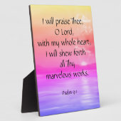 Psalm 9:1 Plaque Fotoplatte (Seite)