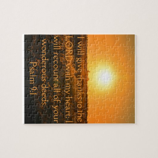 Psalm 9:1 Puzzle (Horizontal)