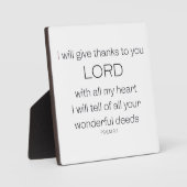 Psalm 9, ich danke Ihnen, Herr LORD, Fotoplatte (Vorderseite)