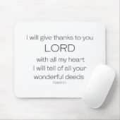 Psalm 9, ich danke Ihnen, Herr LORD, Mousepad (Mit Mouse)