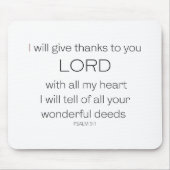 Psalm 9, ich danke Ihnen, Herr LORD, Mousepad (Vorne)