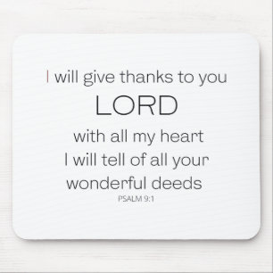 Psalm 9, ich danke Ihnen, Herr LORD, Mousepad