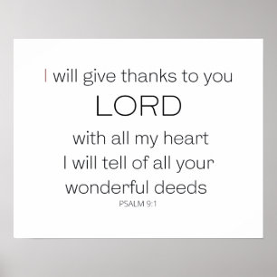Psalm 9, ich danke Ihnen, Herr LORD, Poster