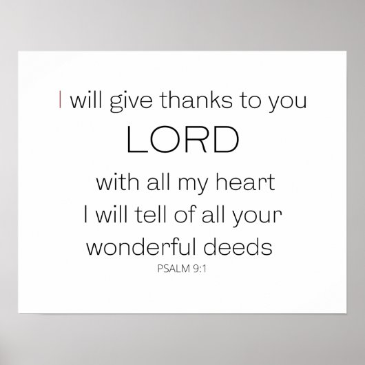 Psalm 9, ich danke Ihnen, Herr LORD, Poster (Vorne)