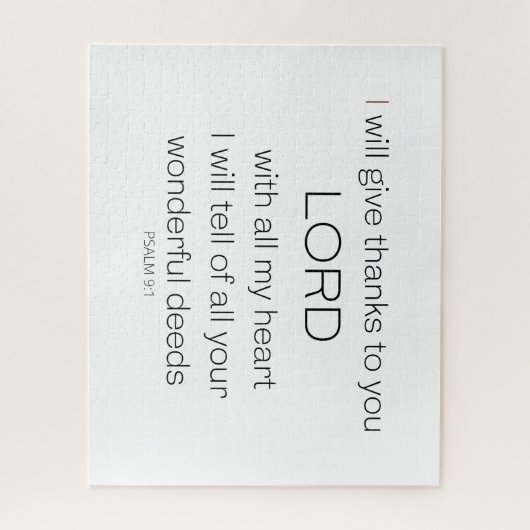 Psalm 9, ich danke Ihnen, Herr LORD, Puzzle (Vertikal)