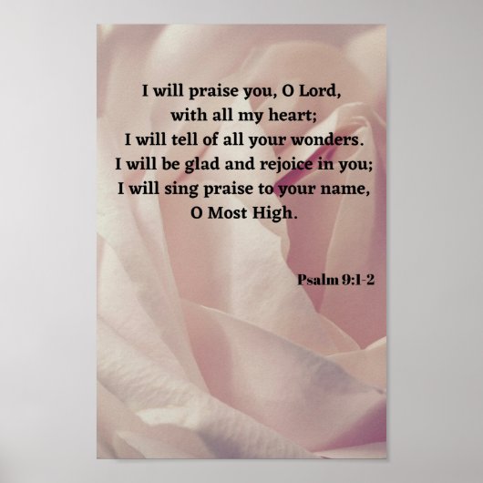 Psalm 9 Lob Gott Bibel Verse Poster (Vorne)