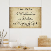 Psalm Bibel Verse Ich werde nicht die. Ich werde l Poster (Küche)